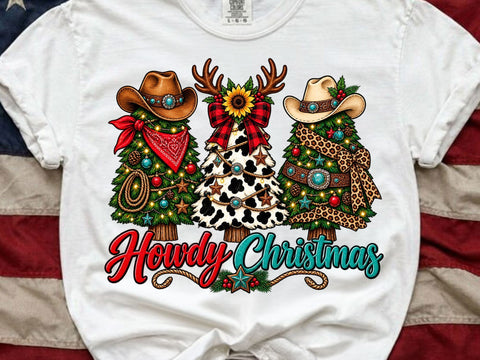 Howdy Christmas Western Tree PNG SVG artprintfile 