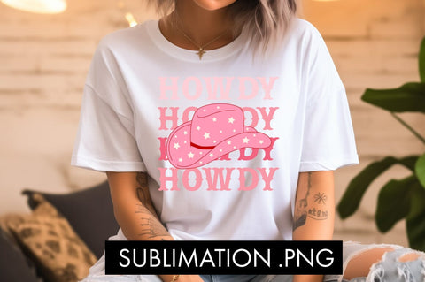 Howdy Cowboy Hat Valentine PNG Sublimation Sublimation Freeling Design House 