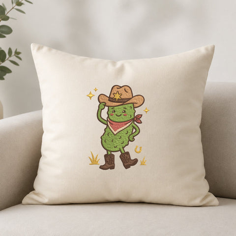 Howdy Cowboy Pickle Embroidery Design – Cute Western Pickle Machine Embroidery File, Funny Cowboy Pickle Design Embroidery/Applique DESIGNS PatternFeed8 