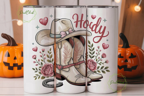 Howdy Cowboy Tumbler Wrap PNG Sublimation PixelChick 