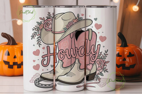 Howdy Cowboy Tumbler Wrap PNG Sublimation PixelChick 
