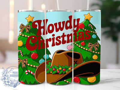 Howdy Cowgirl Christmas Tumbler, Western Cowgirl Wrap, Country Holiday Mug Design, Sublimation Wrap, Rustic Christmas Drinkware, Cowgirl Gift Idea, Festive Western Cup Sublimation ToriDesigns 