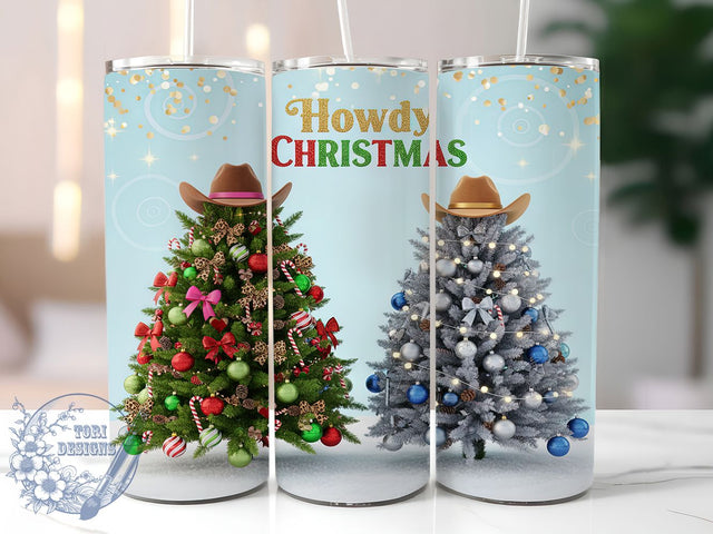 Howdy Cowgirl Christmas Tumbler, Western Cowgirl Wrap, Country Holiday Mug Design, Sublimation Wrap, Rustic Christmas Drinkware, Cowgirl Gift Idea, Festive Western Cup Sublimation ToriDesigns 