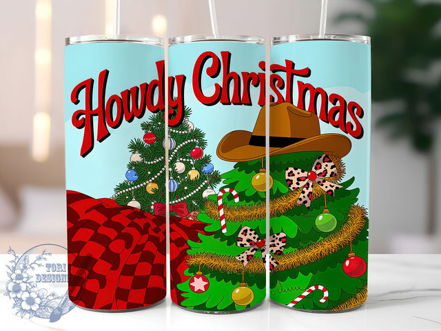 Howdy Cowgirl Christmas Tumbler, Western Cowgirl Wrap, Country Holiday Mug Design, Sublimation Wrap, Rustic Christmas Drinkware, Cowgirl Gift Idea, Festive Western Cup Sublimation ToriDesigns 