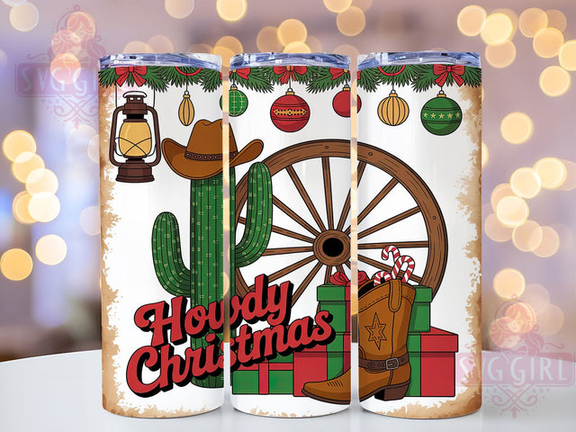 Howdy Cowgirl Christmas Tumbler, Western Holiday Wrap, Country Cowgirl Mug Design, Sublimation Wrap, Rustic Drinkware, Festive Western Gift, Sparkly Christmas Cup Sublimation SvggirlplusArt 