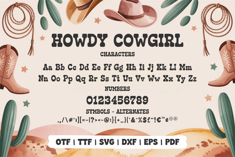 Howdy Cowgirl Font – Western, Country, Cricut & Rodeo Style Font TonisArtStudio 