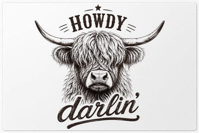 Howdy Darlin Highland Cow PNG | Western Highland Cow Sublimation PNG SVG BillahCrafts 