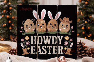 Howdy Easter 20oz Tumbler Wrap Sublimation DesignSVG 