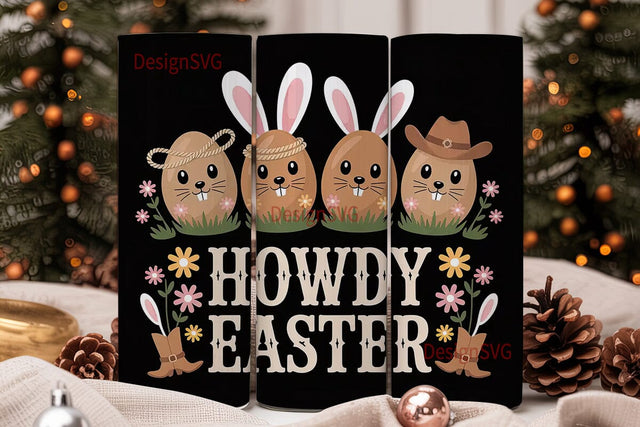 Howdy Easter 20oz Tumbler Wrap Sublimation DesignSVG 