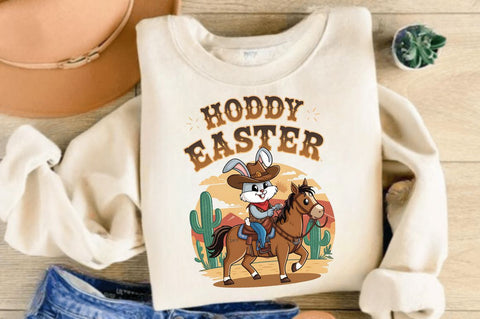 Howdy Easter Western Easter Bunny PNG Sublimation Design Sublimation Regulrcrative 