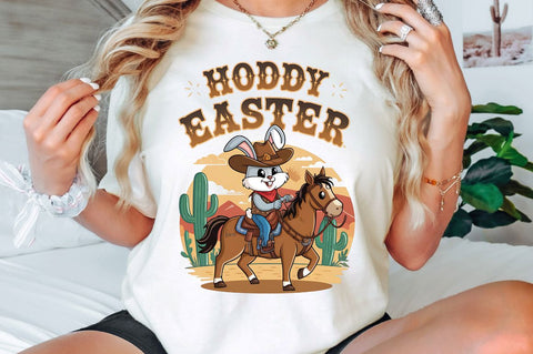 Howdy Easter Western Easter Bunny PNG Sublimation Design Sublimation Regulrcrative 