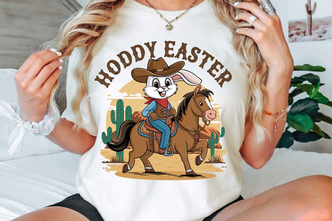 Howdy Easter Western Easter Bunny PNG Sublimation Design Sublimation Regulrcrative 