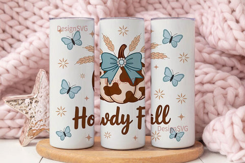 Howdy Fall 20oz Tumbler Wrap Sublimation DesignSVG 