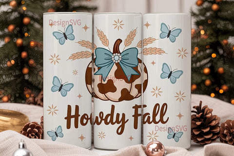 Howdy Fall 20oz Tumbler Wrap Sublimation DesignSVG 