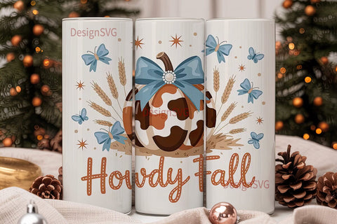 Howdy Fall 20oz Tumbler Wrap Sublimation DesignSVG 