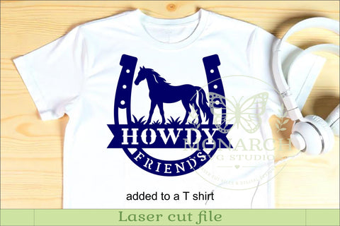 Howdy Friends Horse Sign SVG Western Ranch Decor Horseshoe SVG APInspireddesigns 