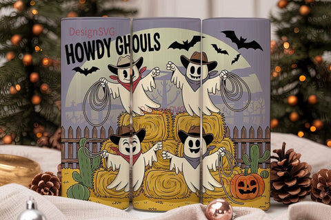 Howdy Ghouls 20oz Tumbler Wrap Sublimation DesignSVG 
