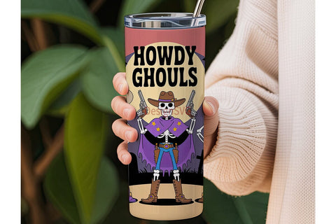 Howdy Ghouls 20oz Tumbler Wrap Sublimation DesignSVG 