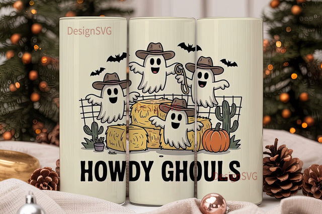 Howdy Ghouls 20oz Tumbler Wrap Sublimation DesignSVG 