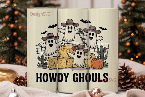 Howdy Ghouls 20oz Tumbler Wrap Sublimation DesignSVG 
