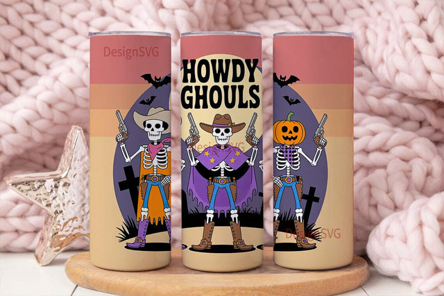 Howdy Ghouls 20oz Tumbler Wrap Sublimation DesignSVG 