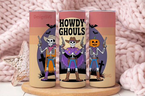 Howdy Ghouls 20oz Tumbler Wrap Sublimation DesignSVG 