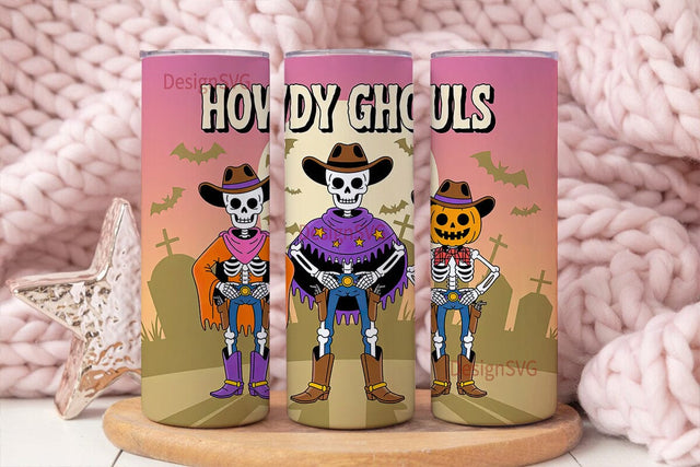 Howdy Ghouls 20oz Tumbler Wrap Sublimation DesignSVG 