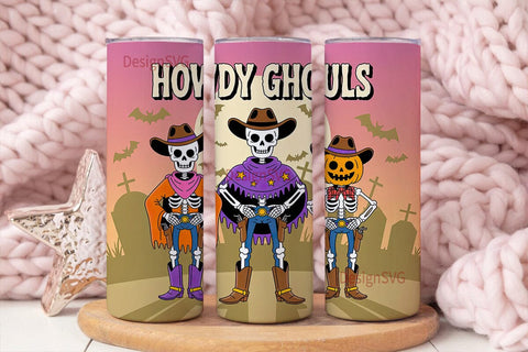 Howdy Ghouls 20oz Tumbler Wrap Sublimation DesignSVG 
