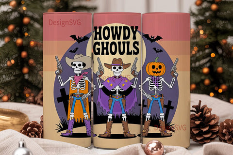 Howdy Ghouls 20oz Tumbler Wrap Sublimation DesignSVG 