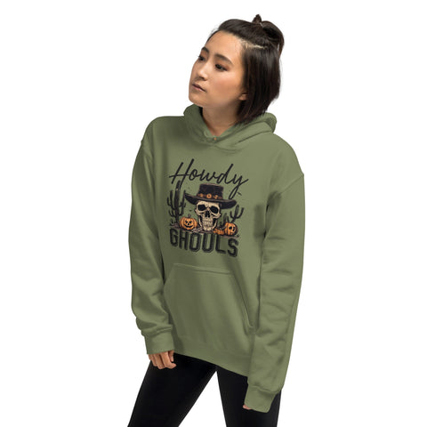 Howdy Ghouls Edgy Country Halloween Hoodie Physical Crafting After Dark 