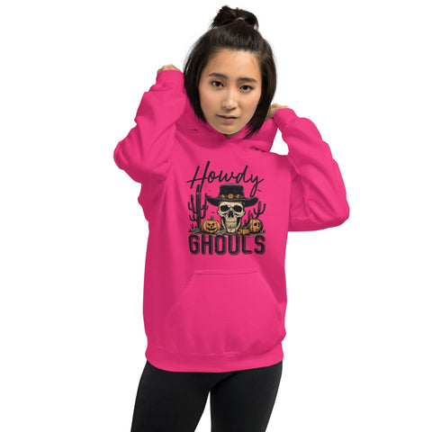 Howdy Ghouls Edgy Country Halloween Hoodie Physical Crafting After Dark Heliconia S 