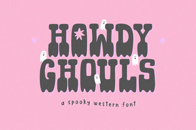 Howdy Ghouls - Western Halloween Font Font KA Designs 