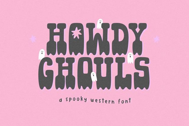 Howdy Ghouls - Western Halloween Font Font KA Designs 