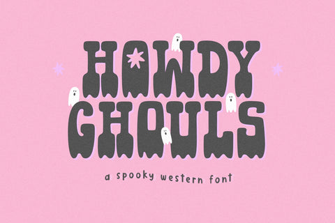 Howdy Ghouls - Western Halloween Font Font KA Designs 