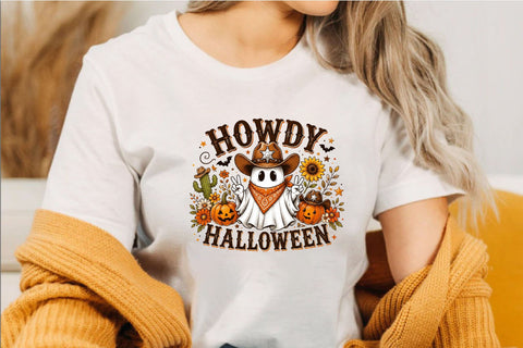 Howdy Halloween Ghost Cowboy Sublimation PNG Sublimation SVGArt 