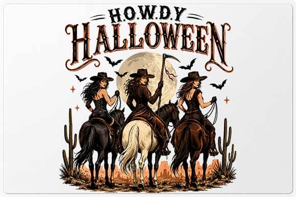 Howdy Halloween PNG Western Cowgirl Digital Download SVG BillahCrafts 