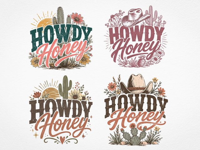 Howdy honey Png, Western sublimation design, Country girl shirt print, Western DTG design, retro western Png, Cowgirl shirt design SVG DesignDestine 