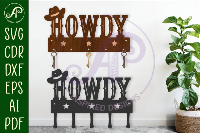 HOWDY Key holder designs for wood and metal SVG APInspireddesigns 