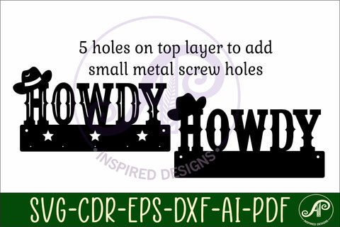 HOWDY Key holder designs for wood and metal SVG APInspireddesigns 