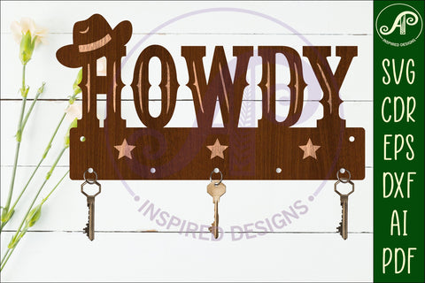 HOWDY Key holder designs for wood and metal SVG APInspireddesigns 