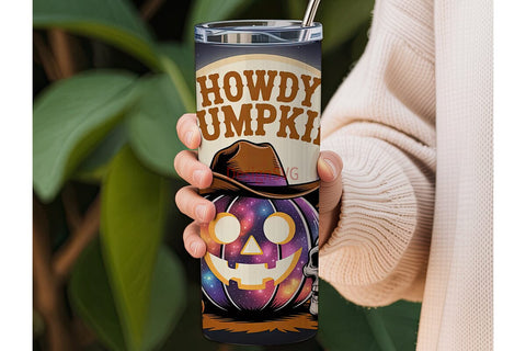 Howdy Pumpkin 20oz Tumbler Wrap Sublimation DesignSVG 