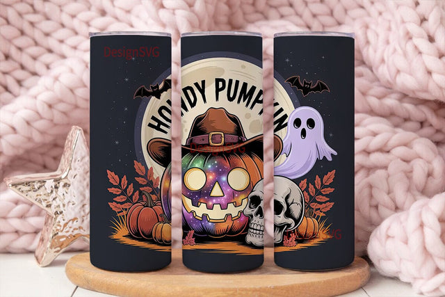 Howdy Pumpkin 20oz Tumbler Wrap Sublimation DesignSVG 