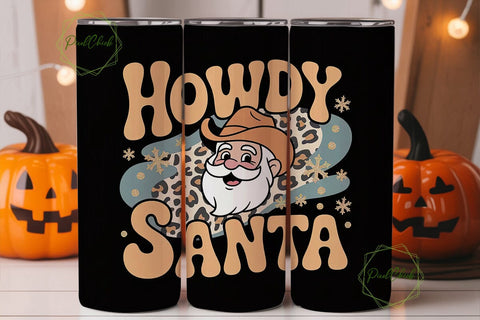 Howdy Santa 20oz Tumbler Wrap Sublimation PixelChick 