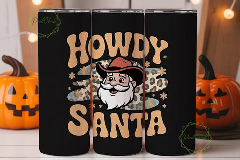 Howdy Santa 20oz Tumbler Wrap Sublimation PixelChick 