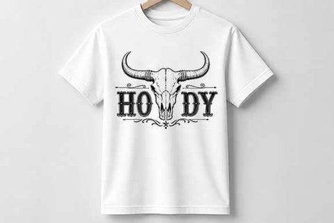 Howdy Skull PNG | Western Longhorn Skull Sublimation PNG SVG BillahCrafts 