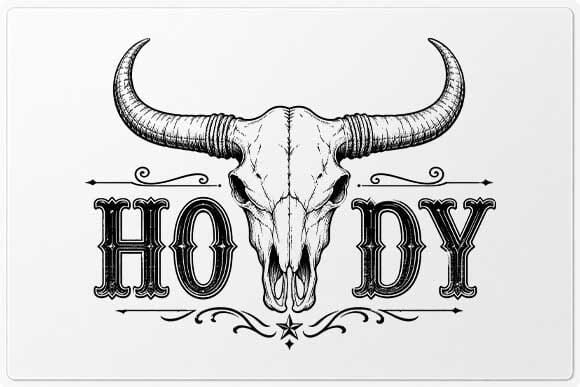 Howdy Skull PNG | Western Longhorn Skull Sublimation PNG SVG BillahCrafts 