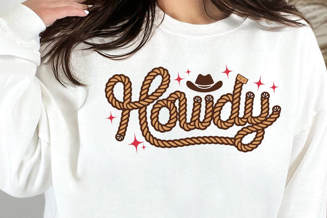 Howdy SVG, Solid and Distressed Svg Files, Funny Western Svg SVG DesignDestine 