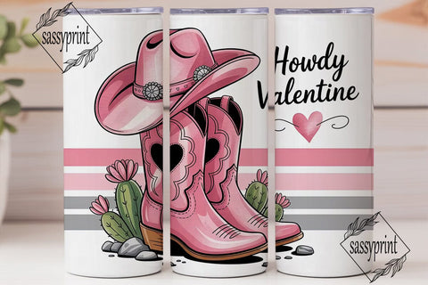 Howdy Valentine 20oz Tumbler Wrap Sublimation sassyprint 