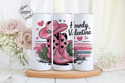Howdy Valentine 20oz Tumbler Wrap Sublimation sassyprint 