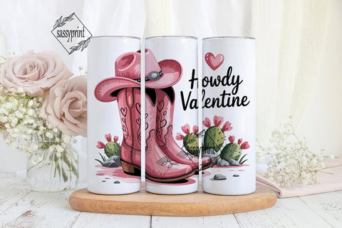 Howdy Valentine 20oz Tumbler Wrap Sublimation sassyprint 